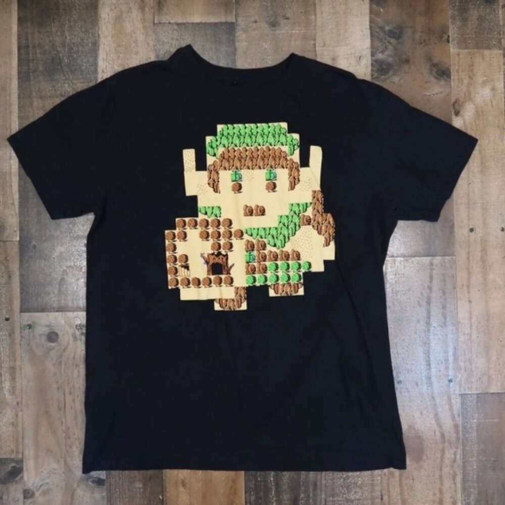 Legend of Zelda Link Lootwear Mens Large Graphic Tee Shirt Black Game Nintendo